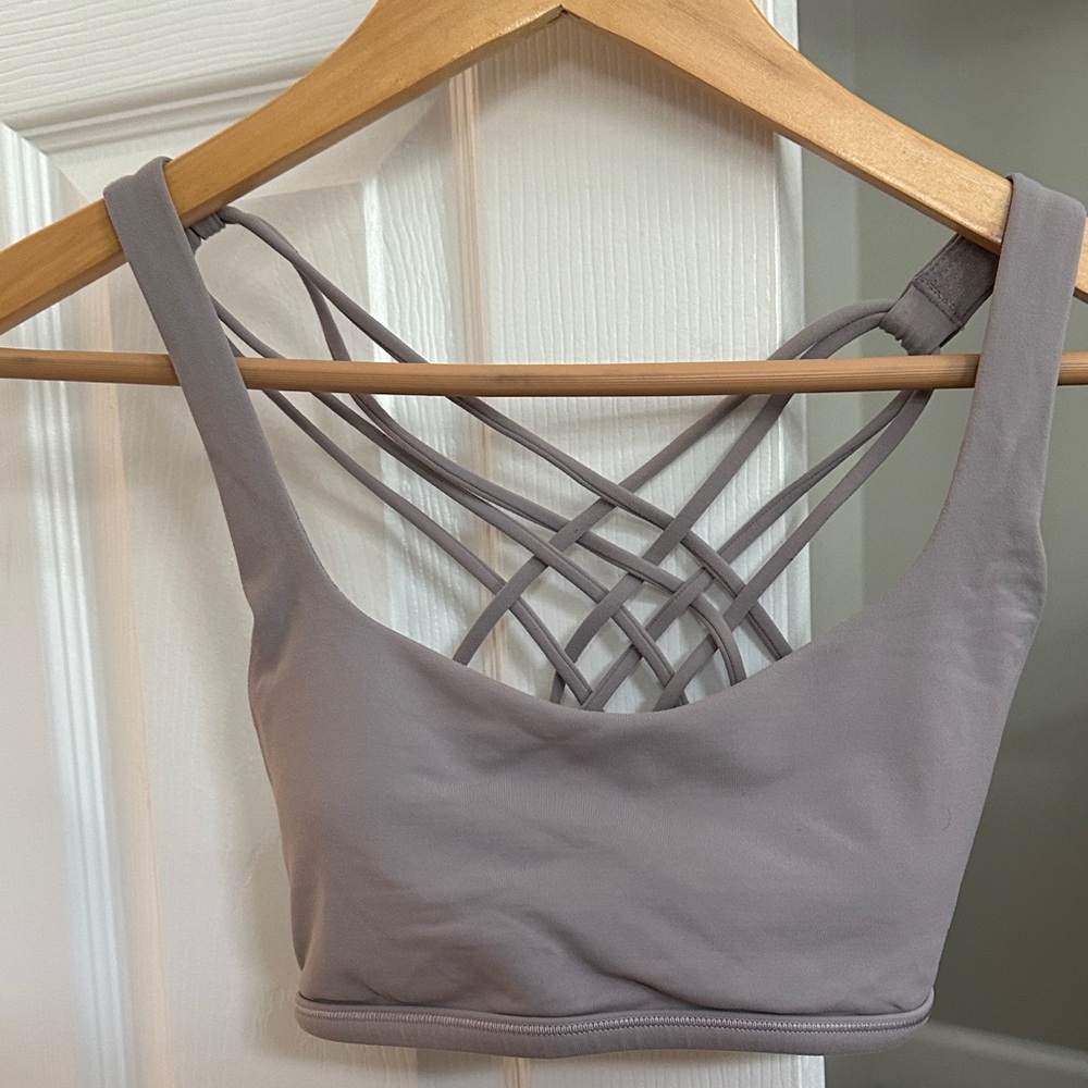 Lululemon Women's lavendar/gray Strappy open-back bra